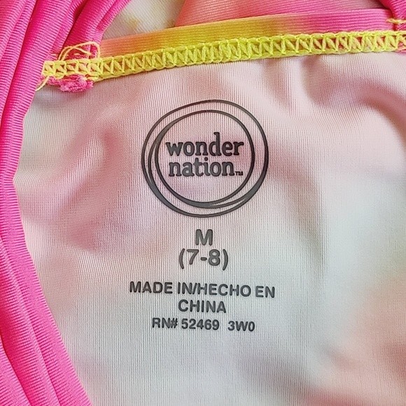 Wonder Nation Girls Sz M 7/8 Unicorn Tankini Bikini 2 Pcs UPF 50+ - Picture 6 of 8